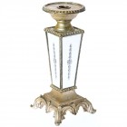 Свещник, полирезин, злато и сребро, 11х11х25 см