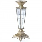 Свещник, полирезин, злато и сребро, 11х11х32 см