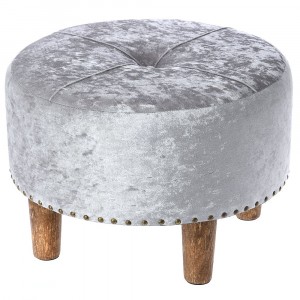 Табуретка кадифе, сива,  Ф48х33 см