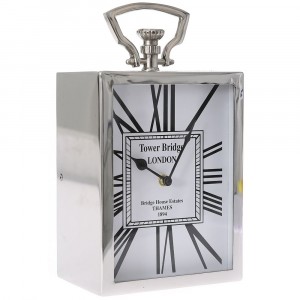 Настолен часовник от инокс, 15х9х28см