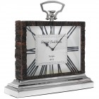 Настолен часовник от дърво и инокс, 45х12х43 см