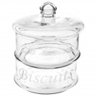 Буркан прозрачно стъкло с двойно дъно, Ф20х24 см