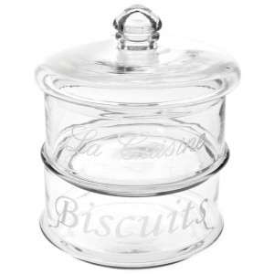 Буркан прозрачно стъкло с двойно дъно, Ф20х24 см