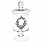 Стъклен буркан с капак, изчистено стъкло, щампа, Ф11х21 см