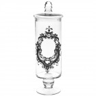 Стъклен буркан с капак, изчистено стъкло, щампа, Ф11х32 см