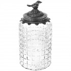 Стъклен буркан с метален капак /пиле/, Ф16х22 см