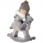 Фигурка момиче с конче, поли, светло кафяво, 37х18х47 см