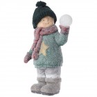 Фигурка момче със зелена шапка и светеща топка, поли, 23х17х45 см