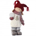 Фигурка момиче с червена шапка и топка, поли, 26х16х45 см