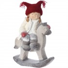 Фигурка момиче с червена шапка и конче, поли,  39х23х55 см