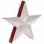 Керамична звезда бяла с червен кант, гланц, 21х20 см