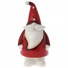 Керамичен Дядо Коледа гланц, бяло и червено, 7х7х15 см