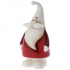Керамичен Дядо Коледа гланц, бяло и червено, 9х8х18 см