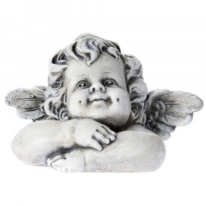 Ангел поли, сив, 16х11х11 см