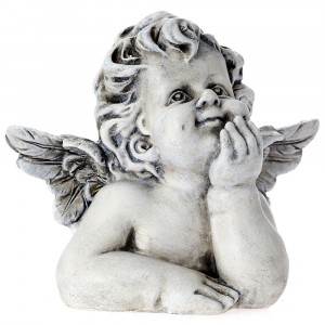 Ангел поли, сив, 16х10х15 см
