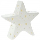 Керамична светеща звезда, бяла, 21х7х20 см