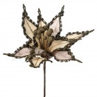 Стрък коледна звезда, розови лестенца и зебло, 34х30 см