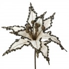 Стрък коледна звезда, бели лестенца и зебло, 34х30 см