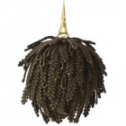 Декоративна топка от преплетена дантела, кафе и злато, 11х23 см