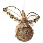 Висулка, фея върху топка, кафе, 17х19 см