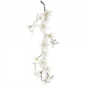 Гирлянд заскрежена магнолия, бяла, 125 см