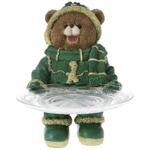 Мече поли със стъклена чиния, зелено, 30 см