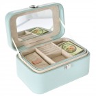 Кутия за бижута от кожа, тюркоаз, 22х15х11см