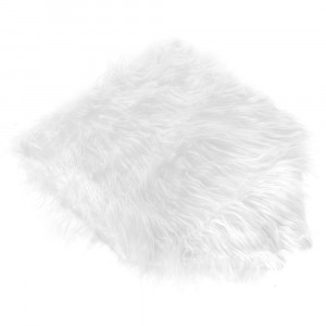 Тишлайфер с козина, бял, 50х130 см