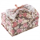 Кутия за бижута, плат, рози, розово, 14х10х7 см