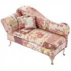 Кутия за бижута диван, плат, рози, розово, 23х10х14 см