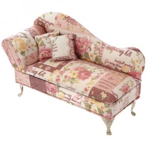 Кутия за бижута диван, плат, рози, розово, 23х10х14 см