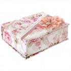 Кутия за бижута, плат, рози, розово, 22х17х9 см