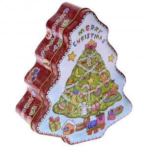 Метална кутия, елха, 18х15х6 см