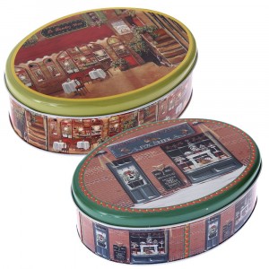 Метална кутия с капак  GINGER BAKERY, 2 модела, 18х14х6 см
