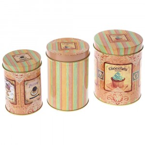 Метална кутия с капак мъфин, комплект 3 бр, 8х11/9х13/11х14 см