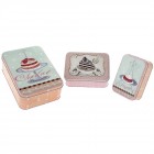 Метални кутии CHOCOLATE, комплект 3 бр., 12х9х4,5/14х10х5,5/19х13х6 см