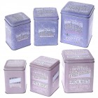 Метална кутия с капак  лила, комплект 3 бр, 10х10х7/12х12х9/13х13 см , 2 модела