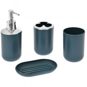 Комплект за баня пластик, 4 части, тъмно зелено