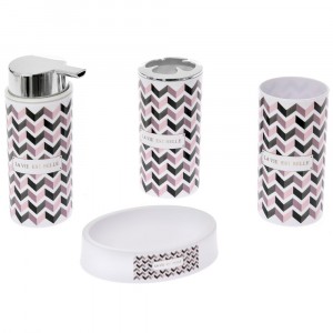 Комплект за баня пластик, 4 части, триъгълници