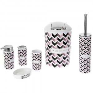 Комплект за баня, пластик, триъгълници, 6 части