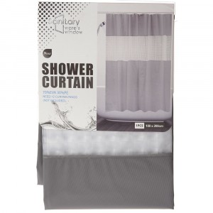 Завеса за баня PVC, сив мат, 180х200 см