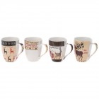 Керамична чаша с коледни елени, 4 модела, 8х11 см