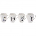 Керамична чаша LOVE, комплект 4 бр, 9х11 см