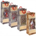 Подаръчна торбичка за вино, 4 модела, 13х10х35 см