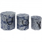 Картонена кутия листа, синя, комплект 3 бр.,Ф14х14/17х19/20х25 см