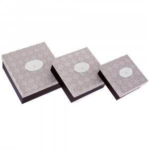 Картонена кутия JUST FOR YOU, комплект 3 бр.,15х15х7/19х19х9/22х22х10 см