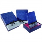 Картонена кутия синя  ESPECIALLY  FOR YOU, комплект 3 бр.,25х16х7/27х19х8/29х21х9 см