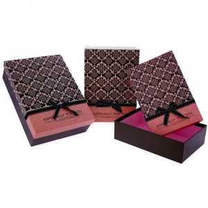 Картонена кутия черна  ESPECIALLY  FOR YOU, комплект 3 бр.,25х16х7/27х19х8/29х21х9 см