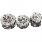 Картонена кутия Винтидж, рози, комплект 3 бр, Ф10х5/12х6/14х7 см