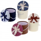 Картонена кутия цилиндър с панделка, 6 цвята., Ф14х12 см